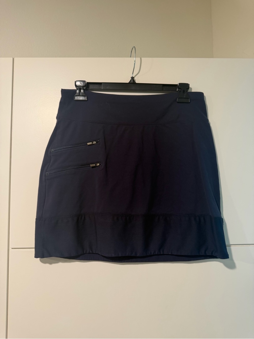 Athleta Navy Mini Skort with Dual Zip Pockets